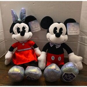 DISNEY 2023 Mickey and Minnie 15" Plush Set - 100 Years Of Wonder Macy's NWT